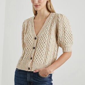 Rails Cream Cable Knit Cardigan